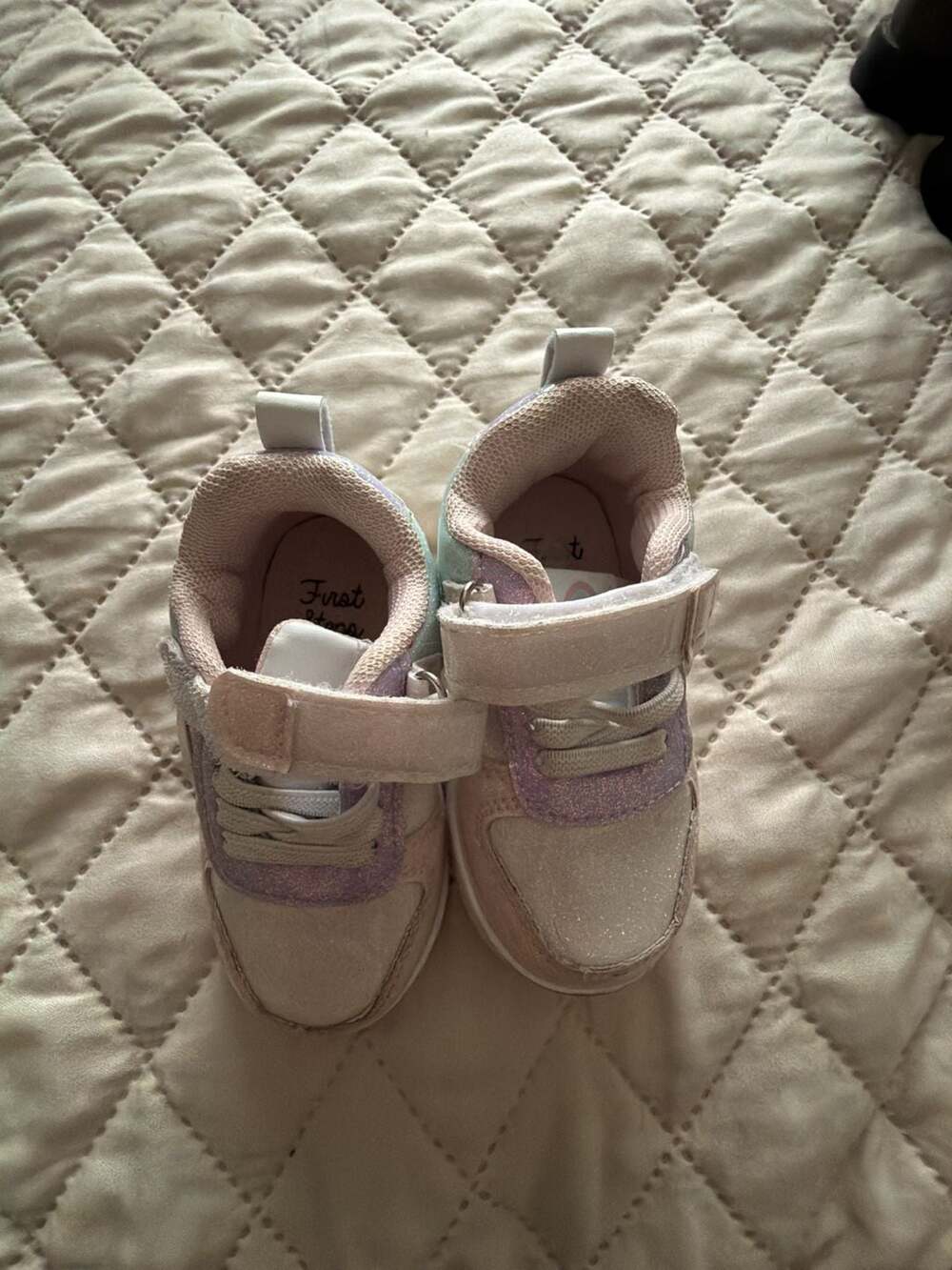 First Steps Toddler Girls' Glitter Pastel Athletic Sneakers